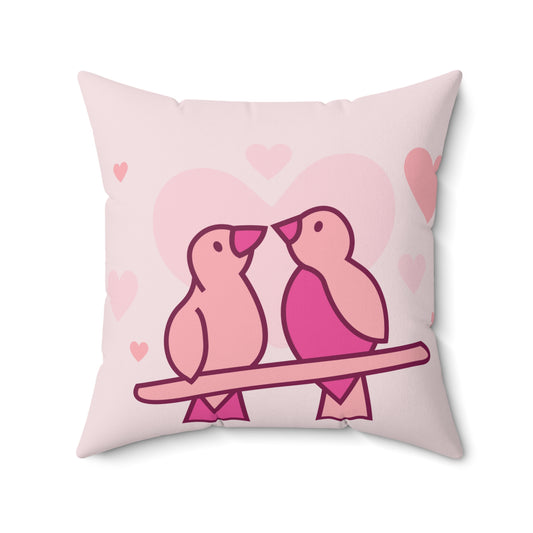 Spun Polyester Square Pillow -  "Spread the Love "